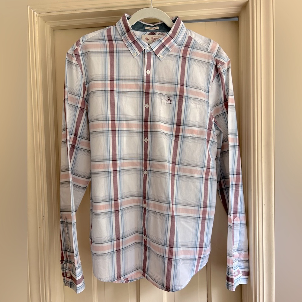 An Original Penguin Men’s Poplin Button Down Shirt - Slim Fit, Large
